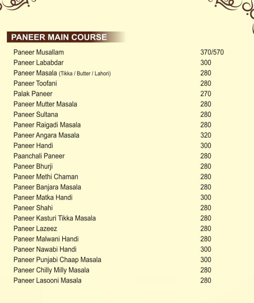 GREENFIELD FAMILY RESTOBAR menu