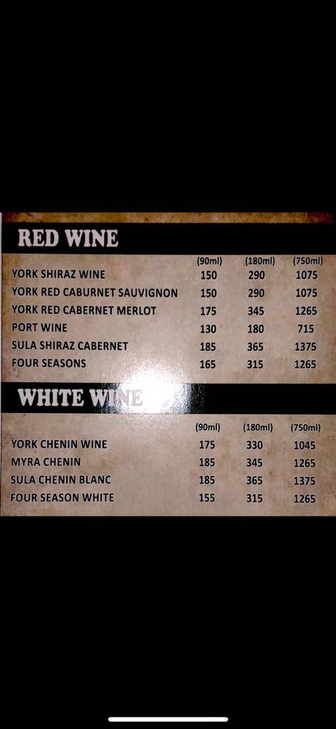 GREENFIELD FAMILY RESTOBAR menu