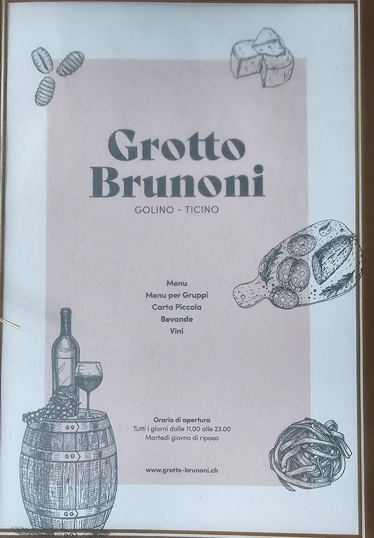 Menu di Grotto Brunoni 