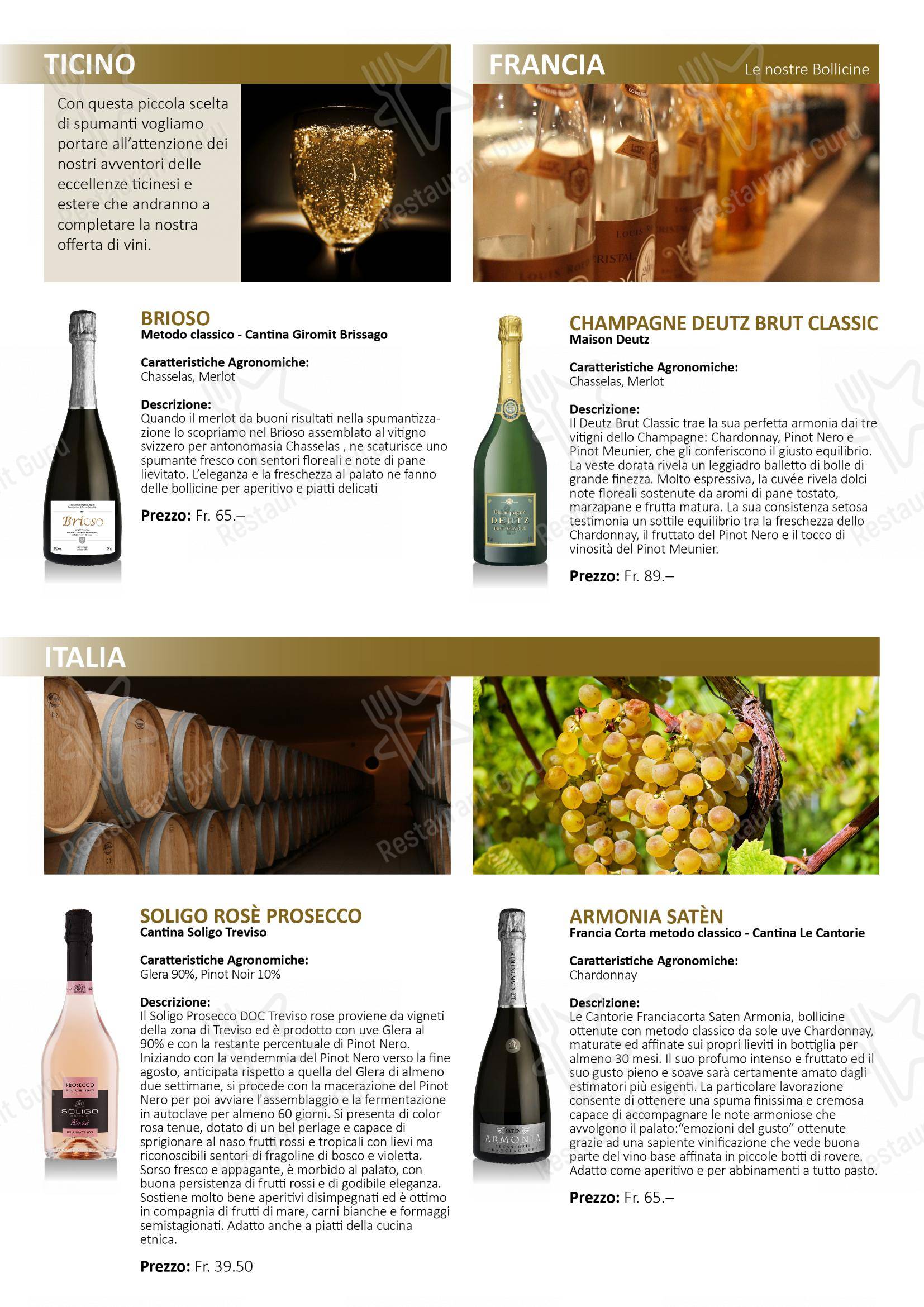 Menu di Grotto Raffael - Коктейльная карта