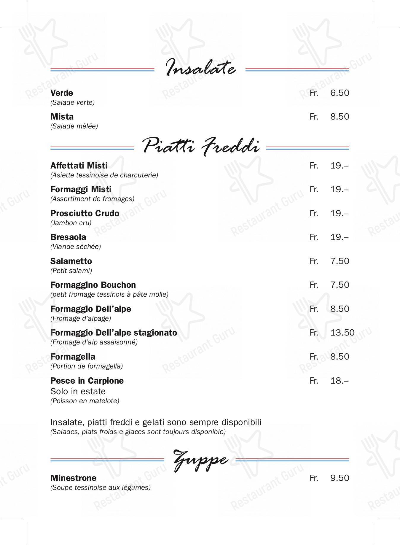 Grotto Raffael in Losone - At Home Catering Menu
