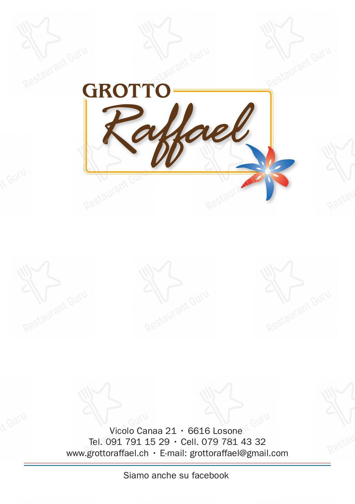 Menu di Grotto Raffael - At Home Catering Menu