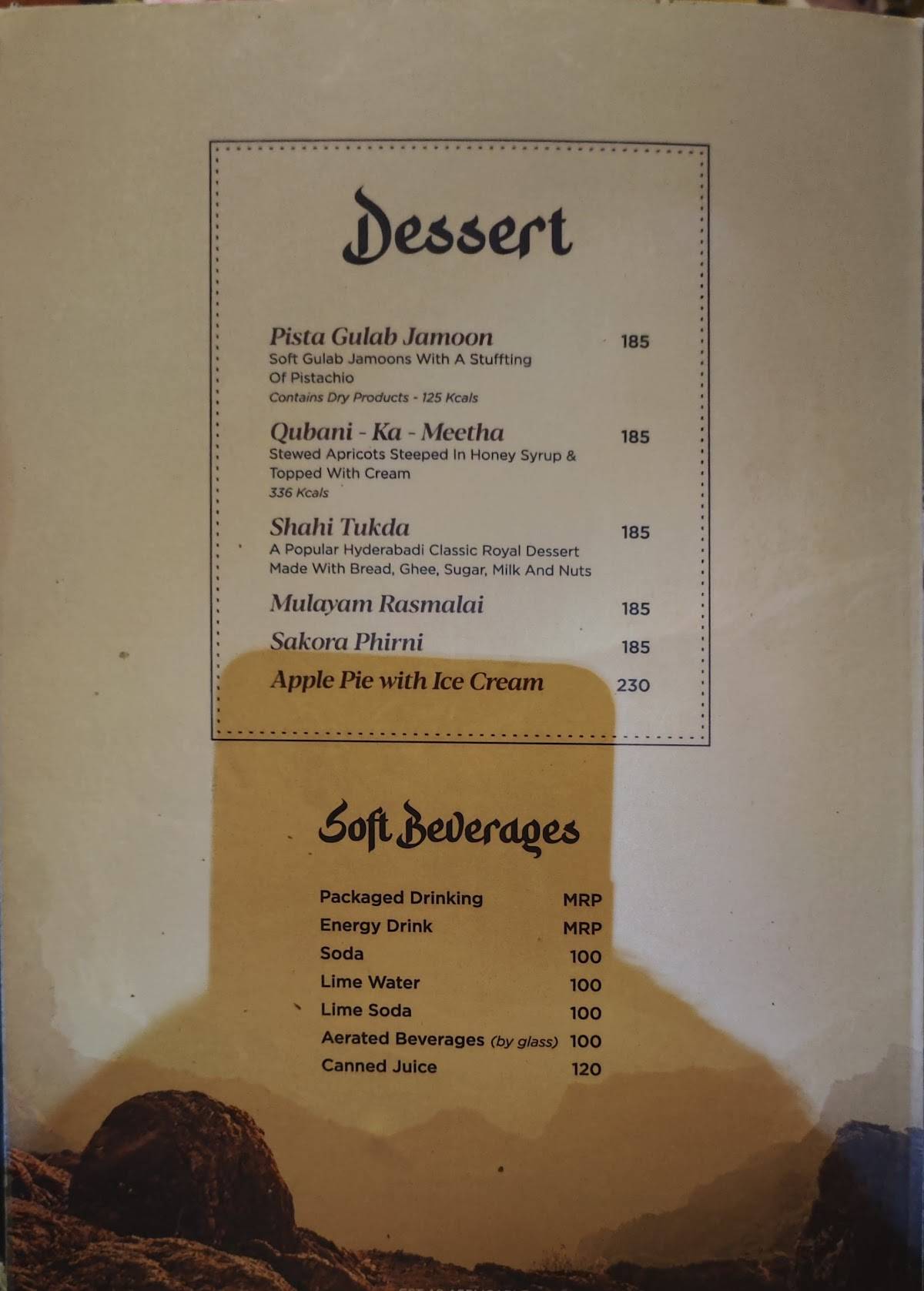 Gufaa Ohri’s Cuisine Court menu