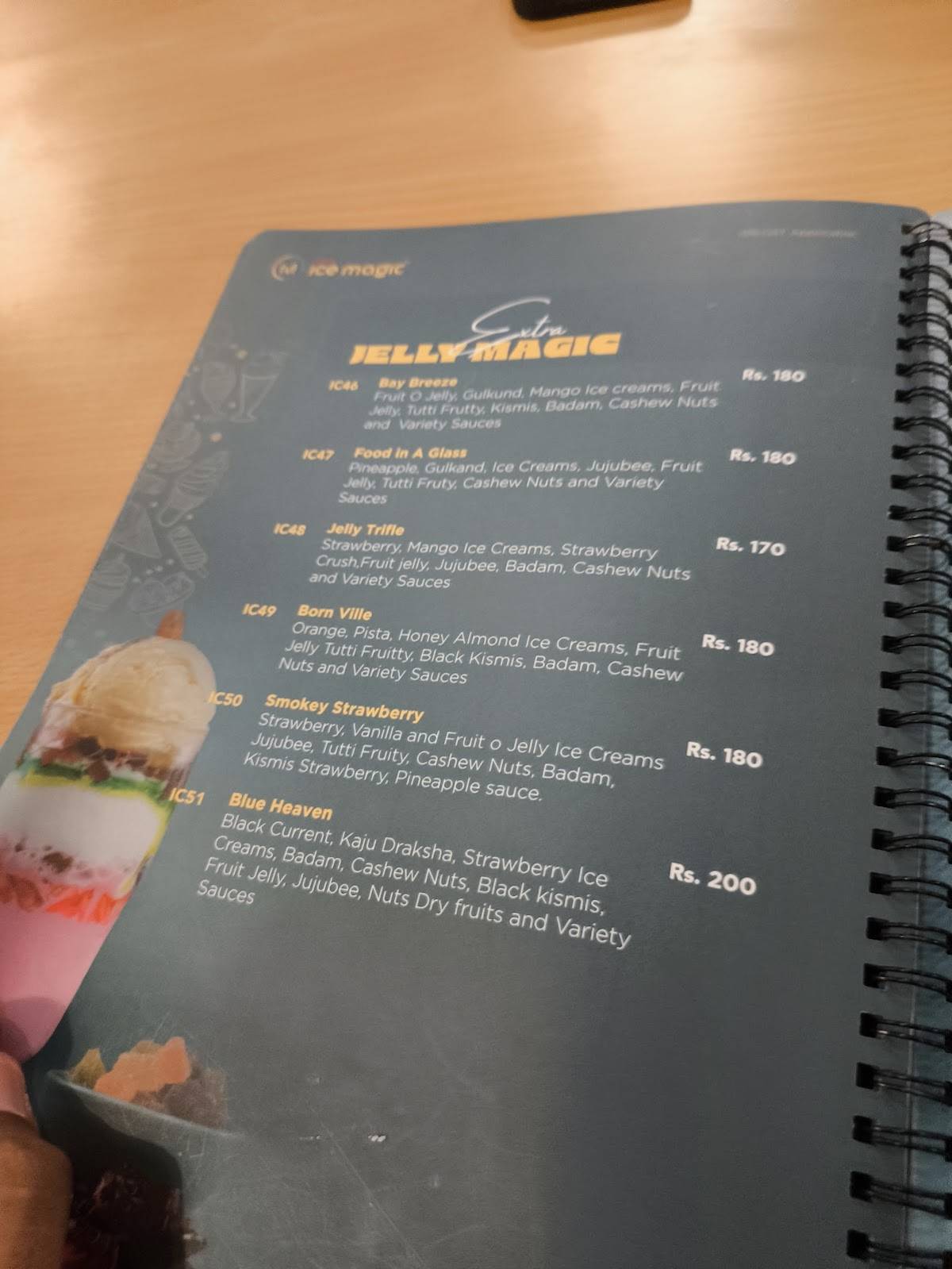 Ice Magic menu