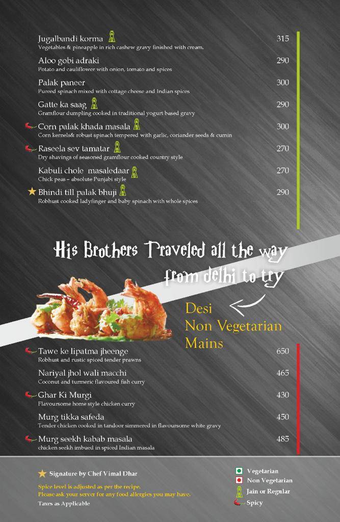 Kabab Mistri menu