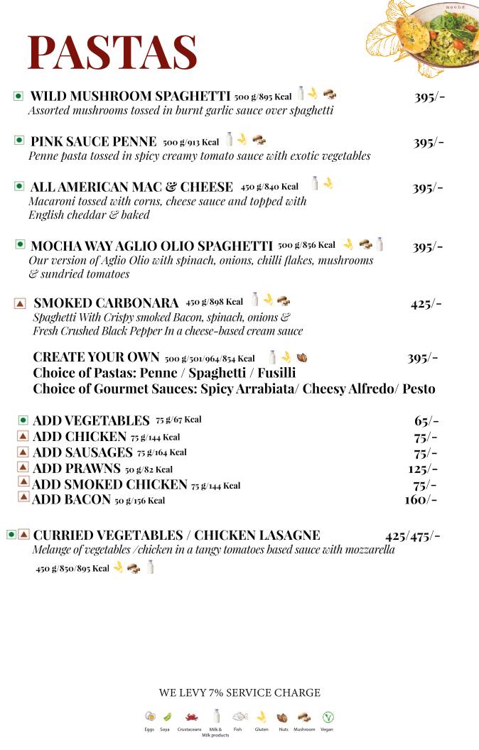 Mocha Cafe & Bar menu