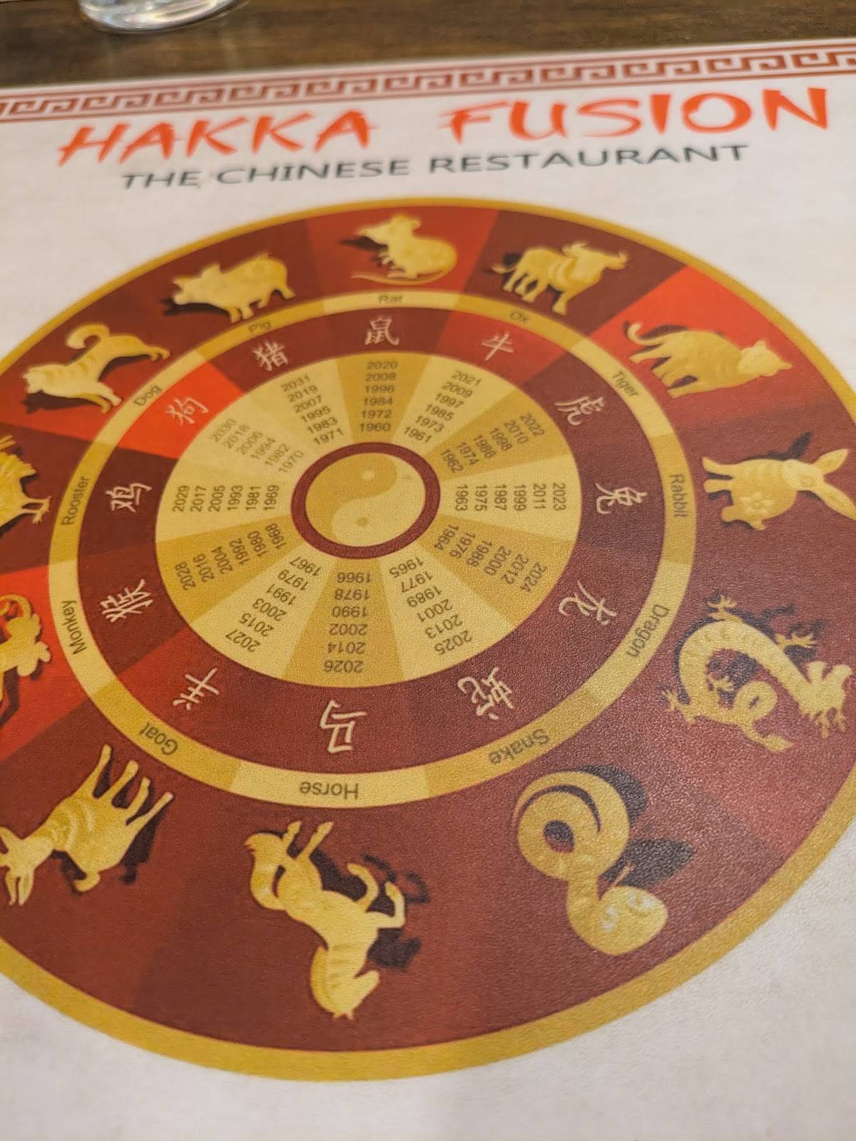 HAKKA FUSION menu