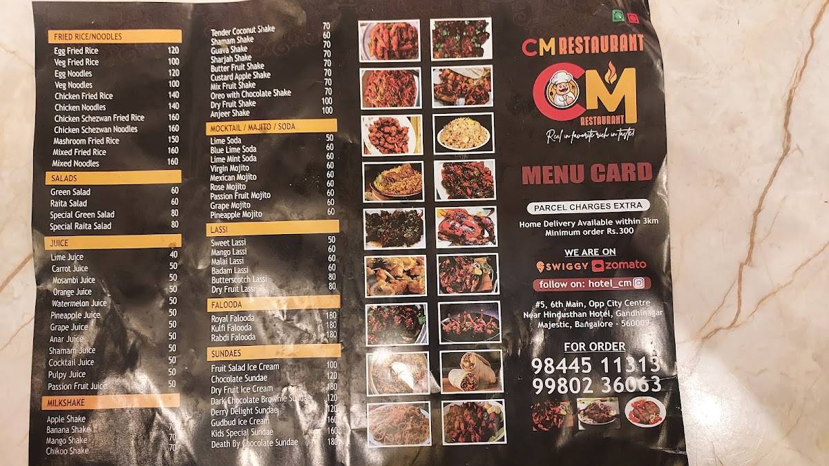 HOTEL CM kerala food menu