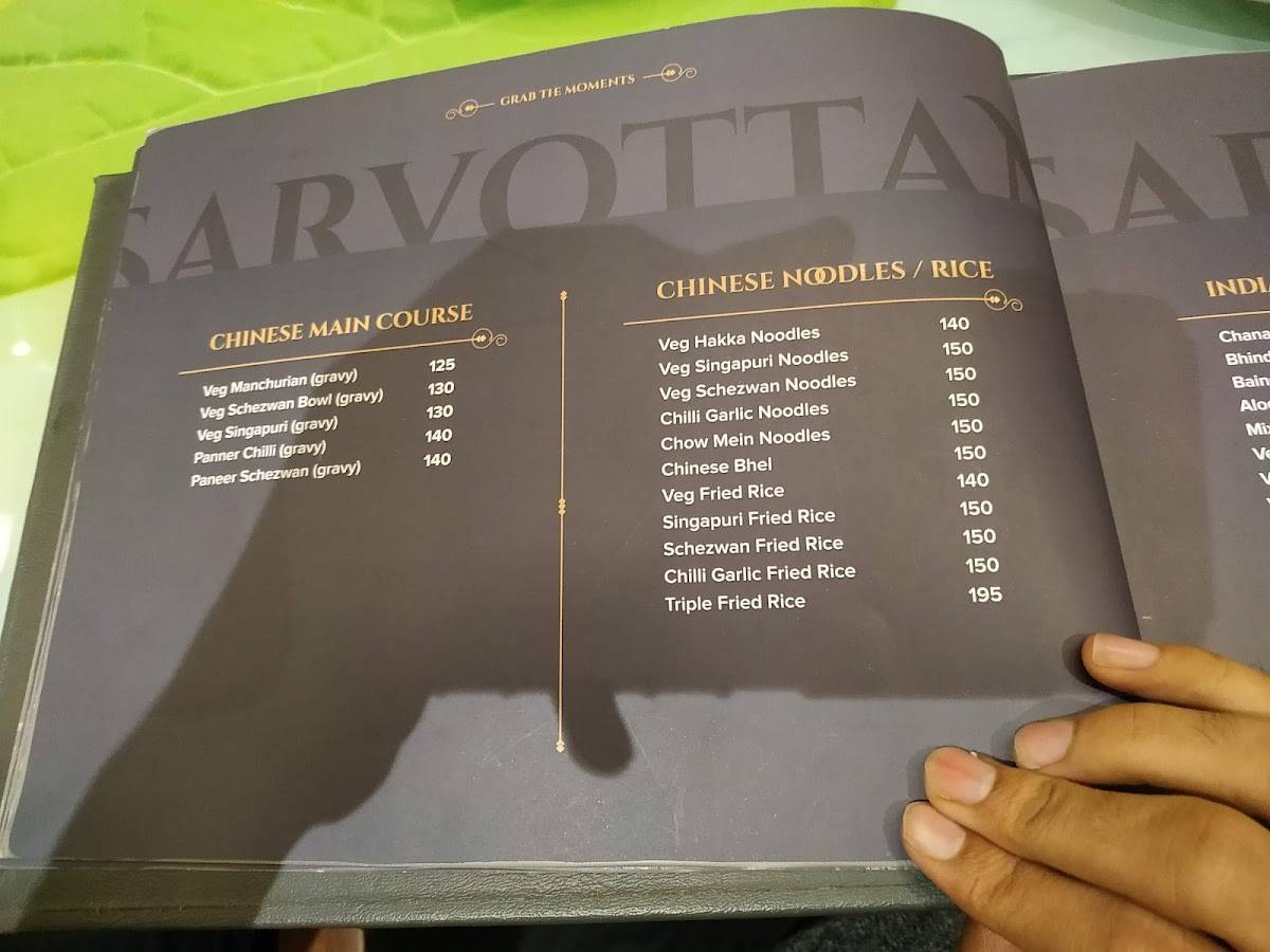 HOTEL SARVOTTAM menu