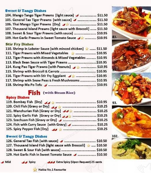 Menu at Hakka No. 1 Cuisine restaurant, Toronto, Keele St