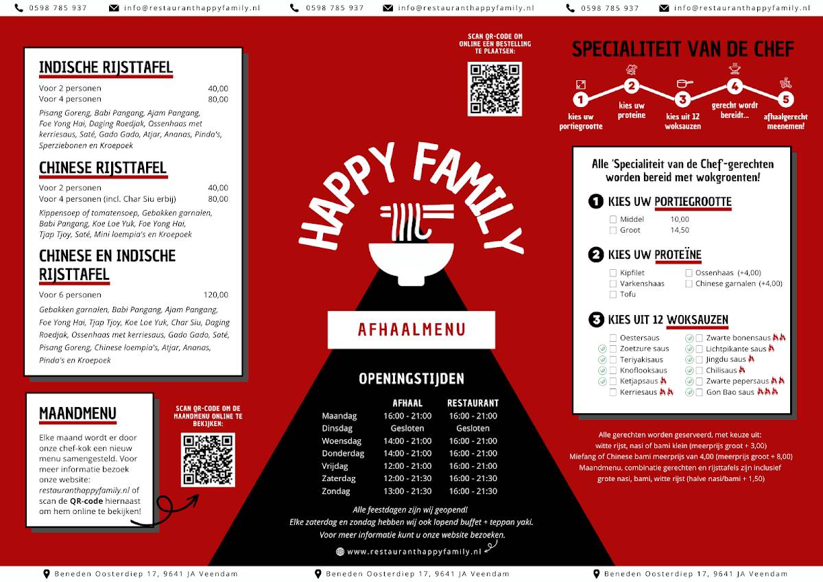 Happy family menu discount