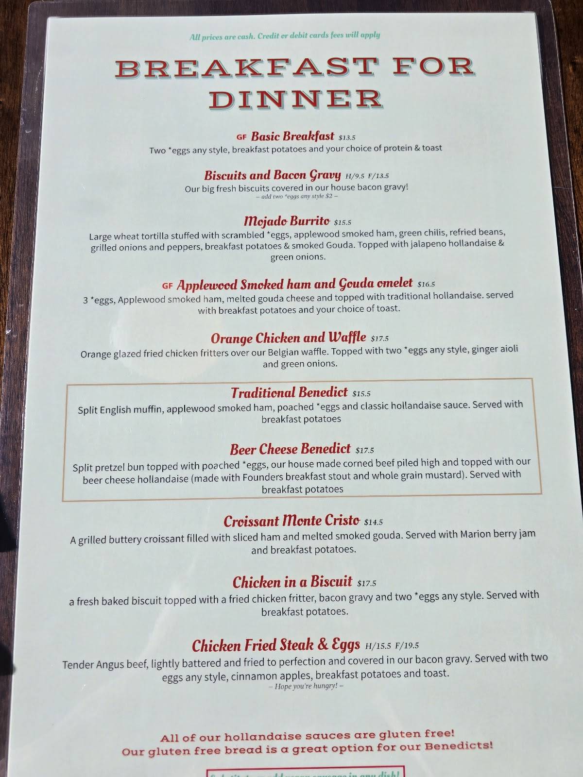 Menu at Hash: Centralia restaurant, Centralia