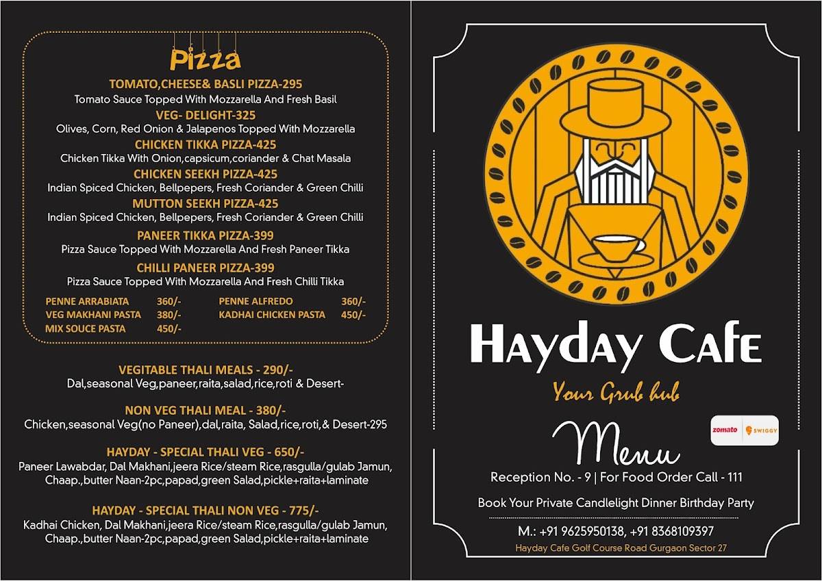 HayDay Cafe menu
