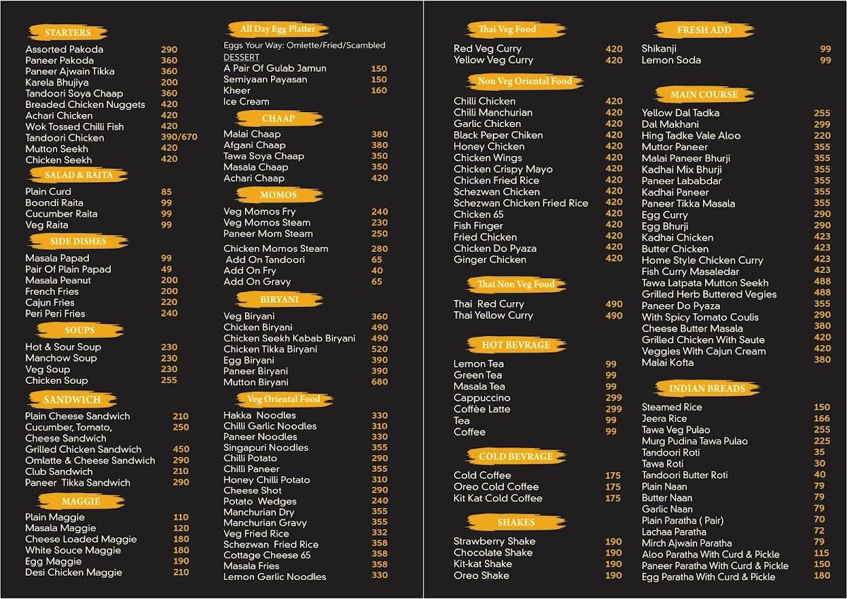 HayDay Cafe menu