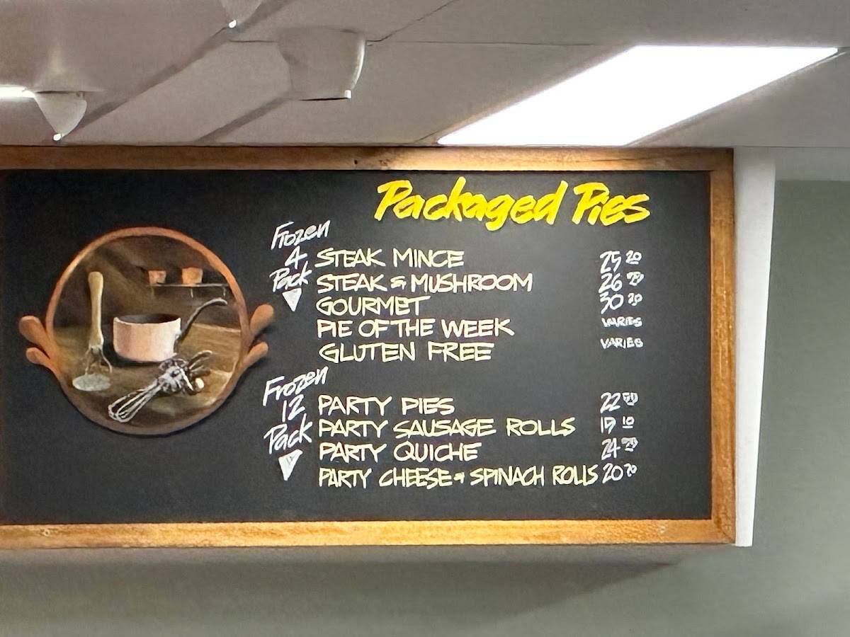 Menu at Heatherbrae's Pies Ourimbah restaurant, Ourimbah