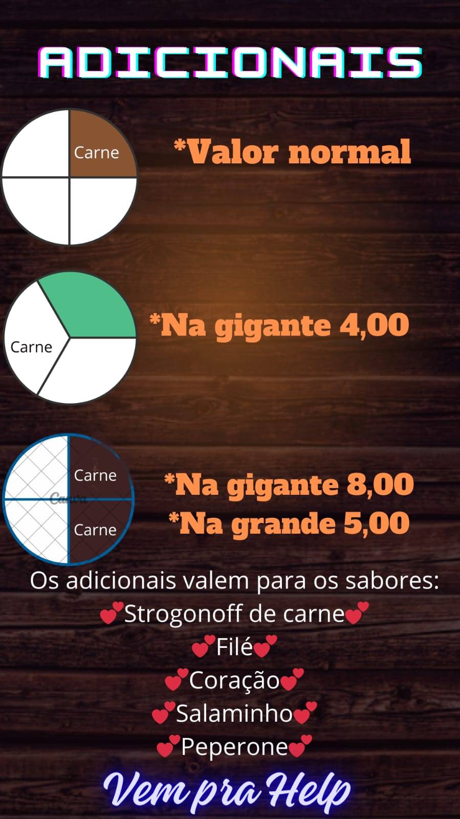 Help pizza cardápio