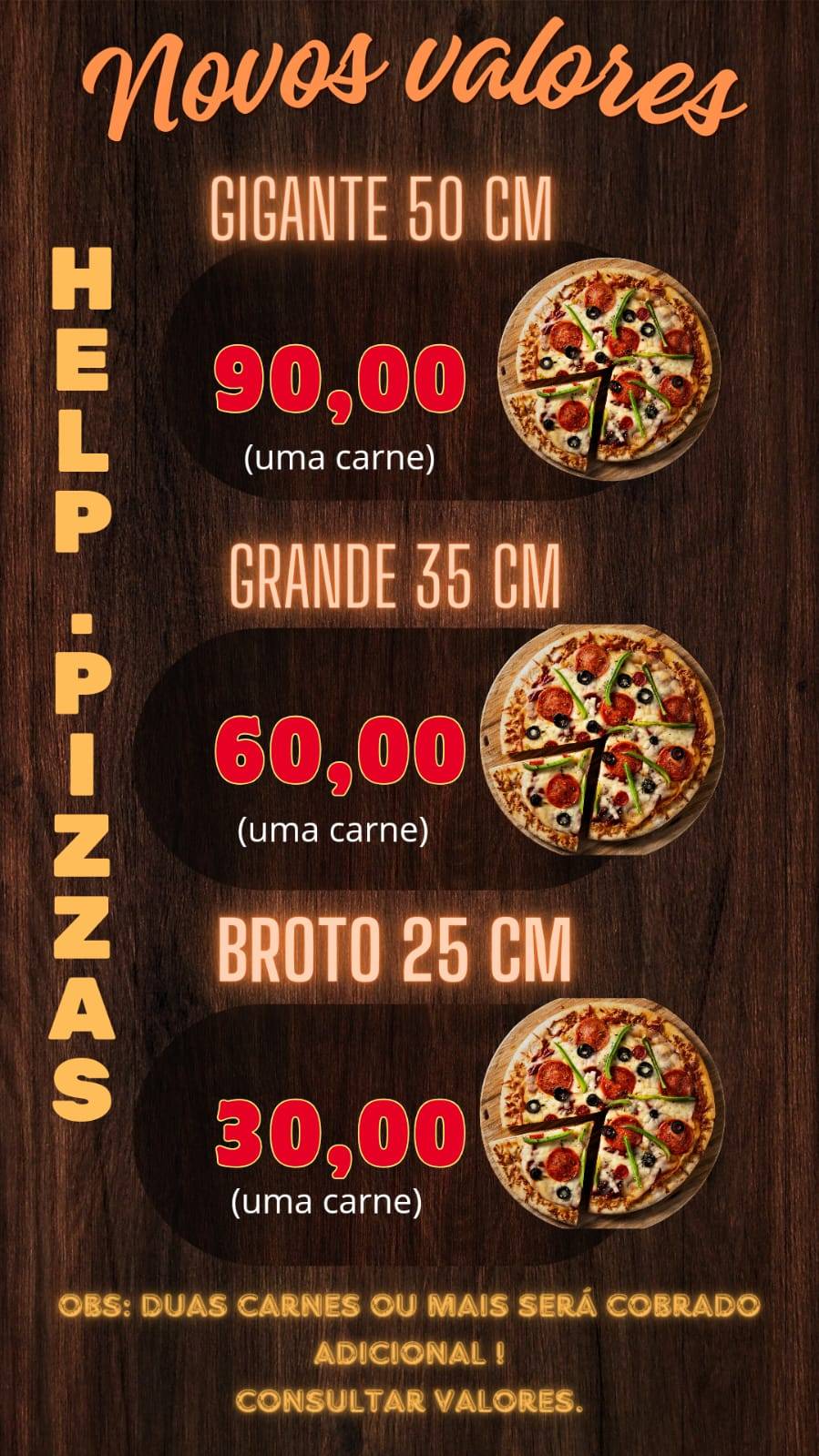 Help pizza cardápio