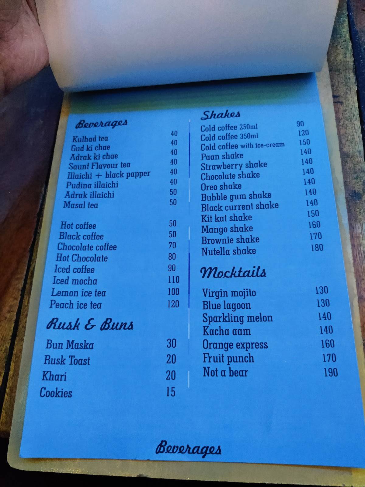 Hermano's cafe menu