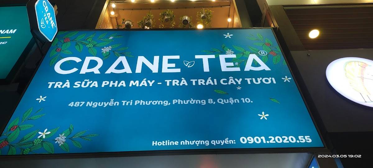 Menu at Crane Tea Nguyễn Tri Phương, Ho Chi Minh City