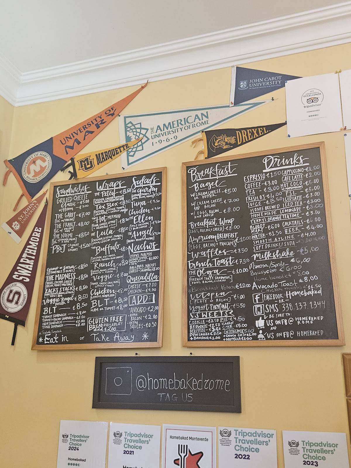 Menu di Homebaked Monteverde 
