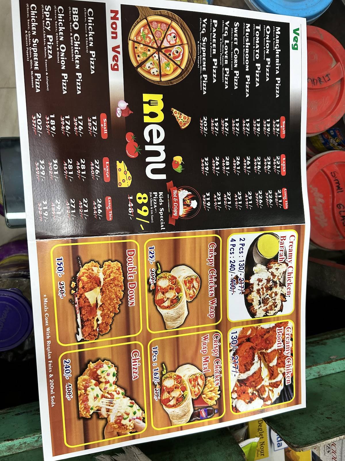 Hot & Crispy Restaurant menu
