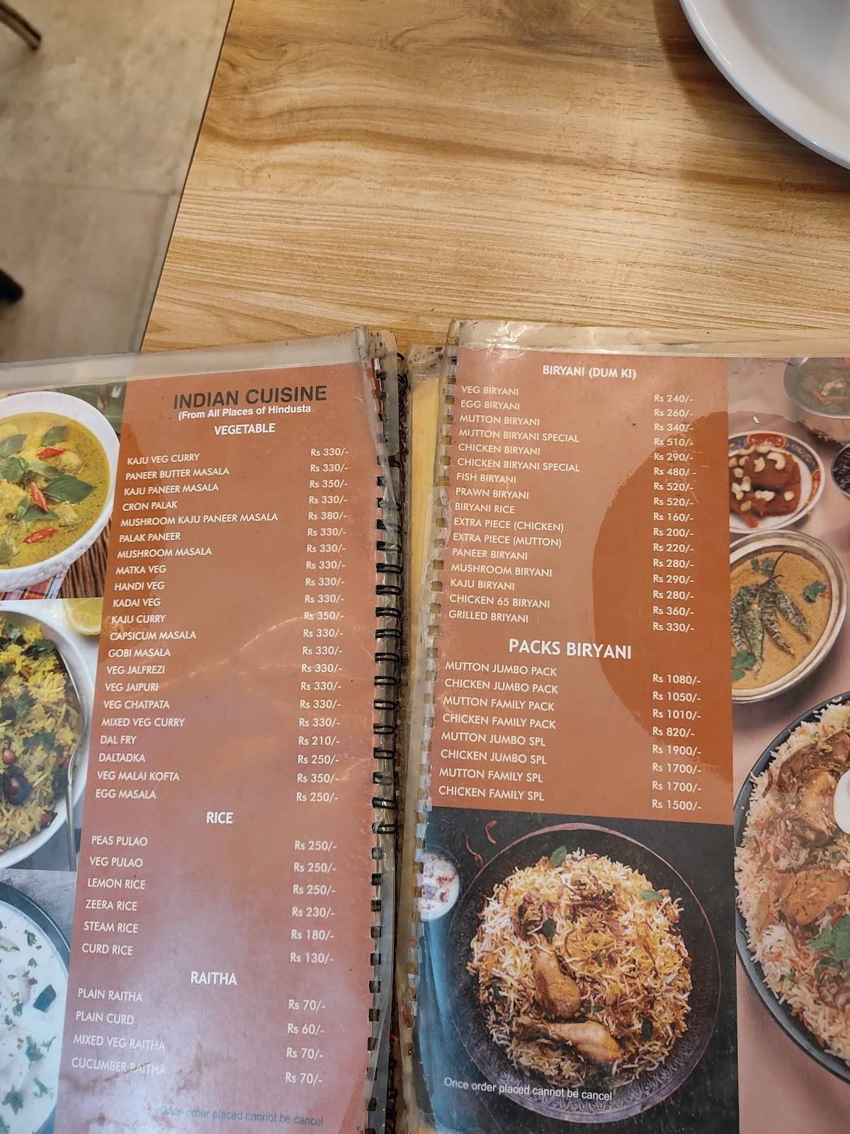 Hotel Shezan Exhibition Ground menu