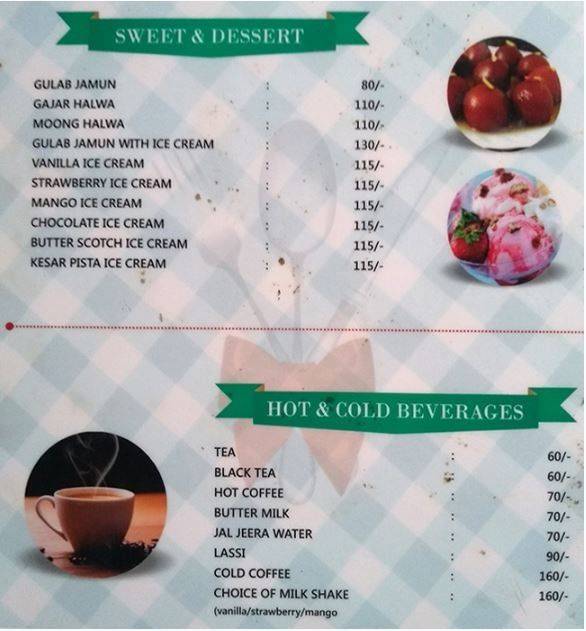 Hotel Holiday and the Cliff menu