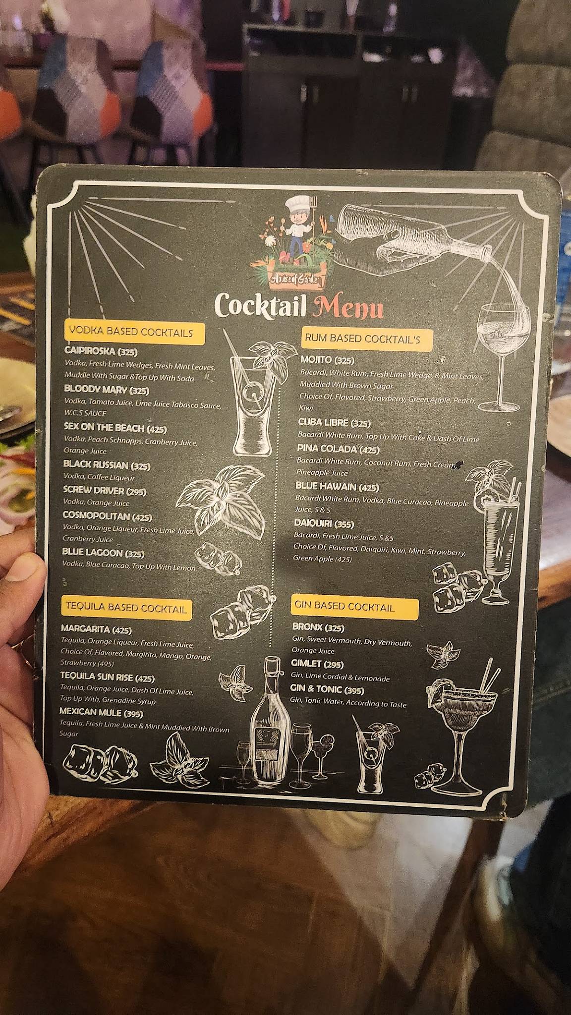 House Of Garden menu