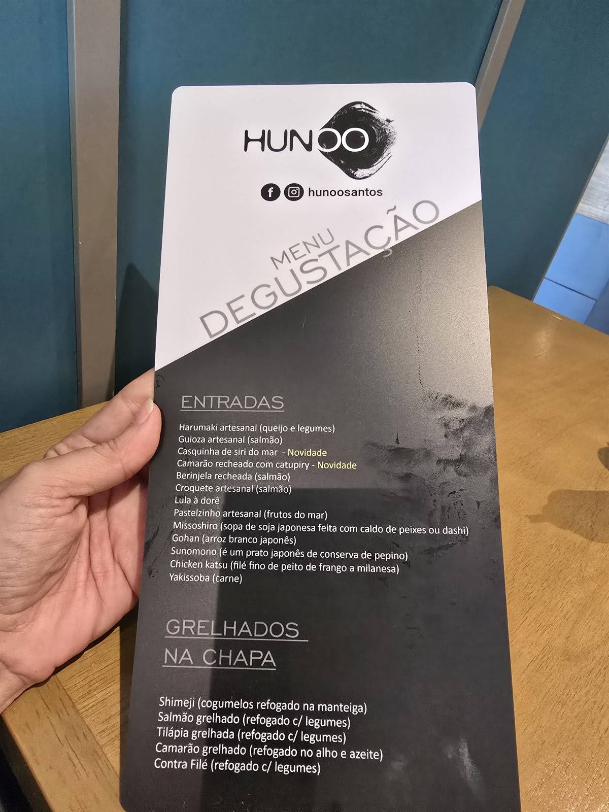 Hunoo Santos cardápio