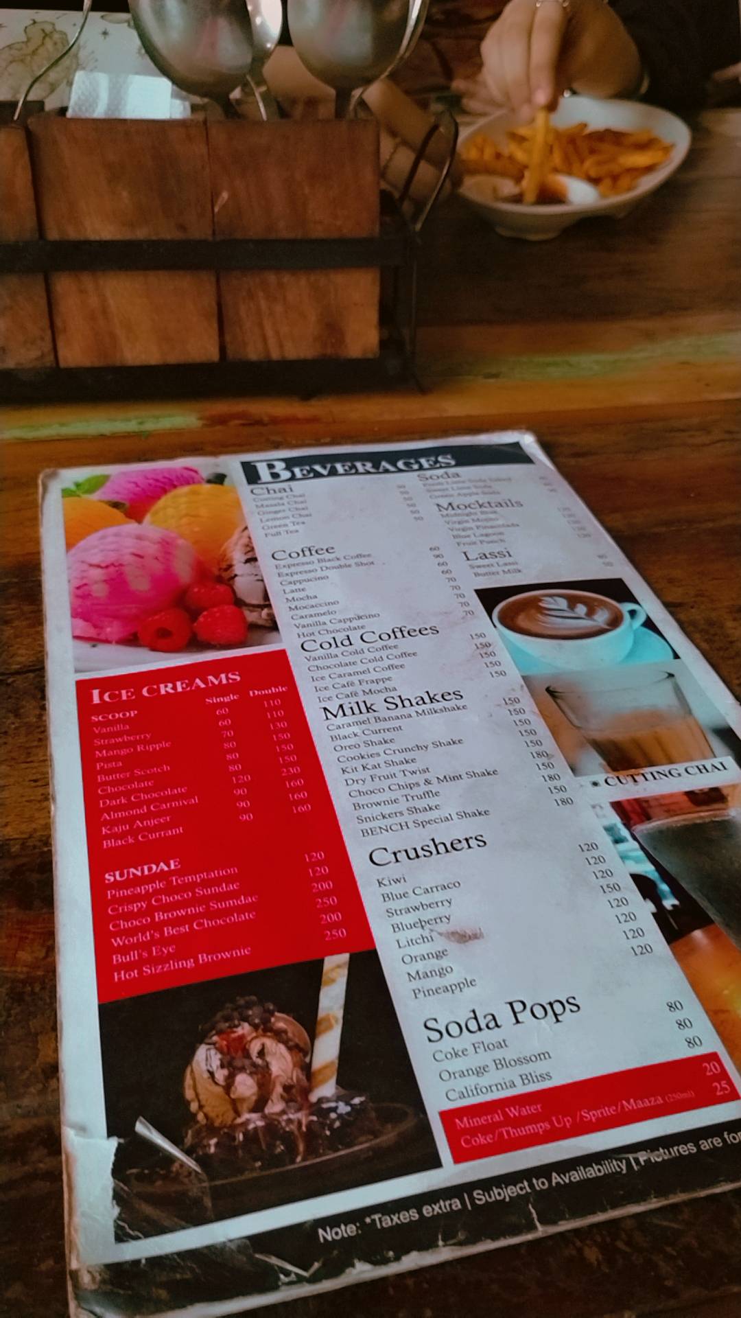 Bench Cafe & Restaurant menu