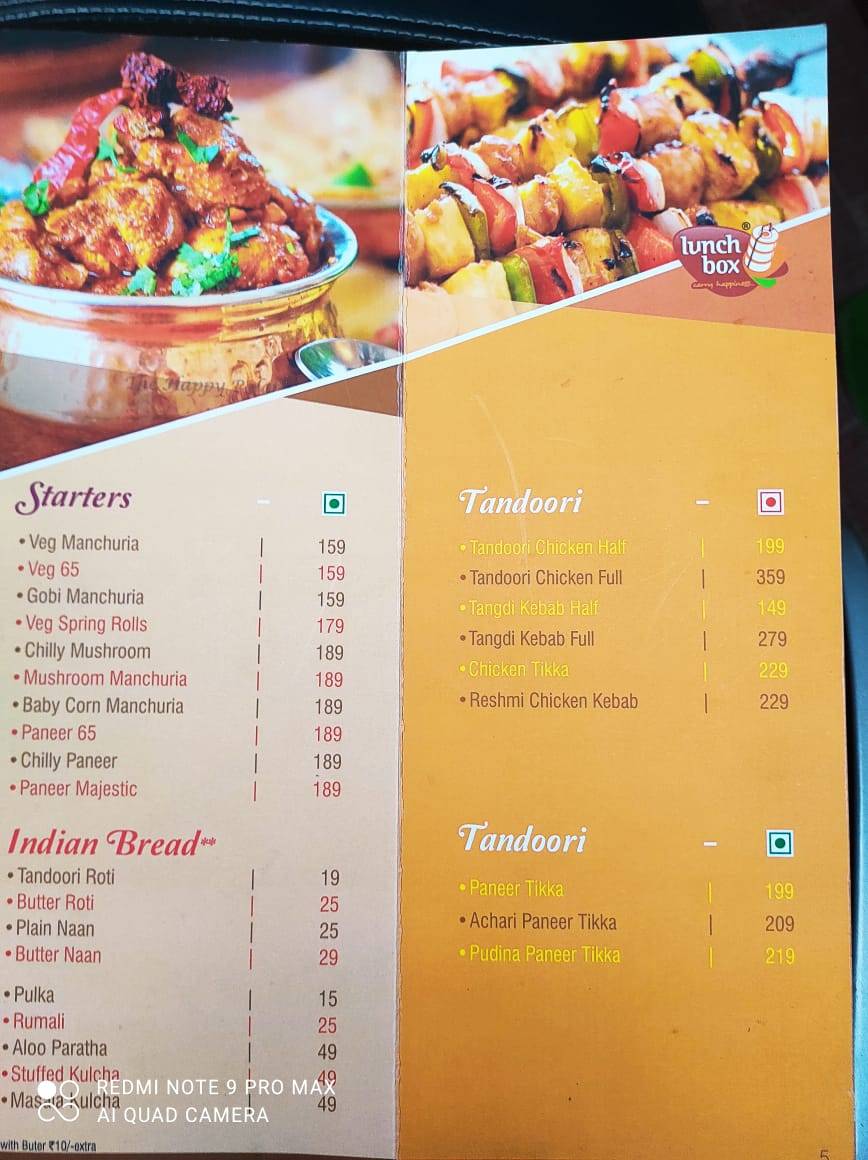 Lunch Box menu