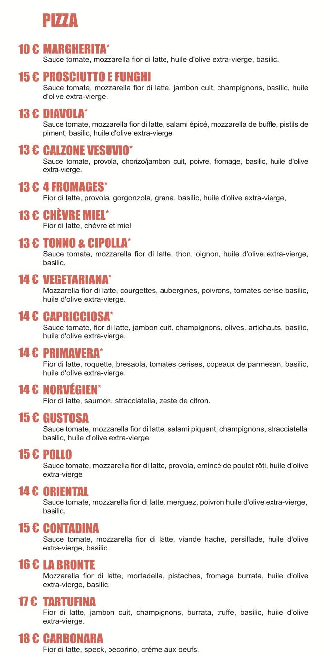 Menu de I Love Pizza - Pizzeria 100% Homemade in Saint Raphaël