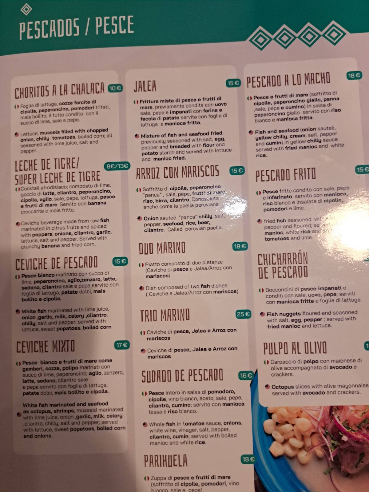 Menu de INKANTO RISTORANTE
