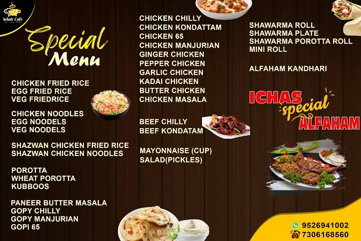 Icha's Cafe menu