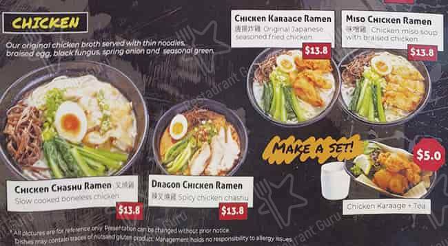 Ichi Ramen menu