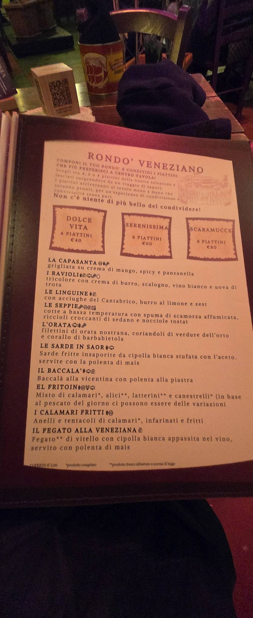 Menu di Il Bacaro Foresto - Osteria Cicchetteria Veneziana 