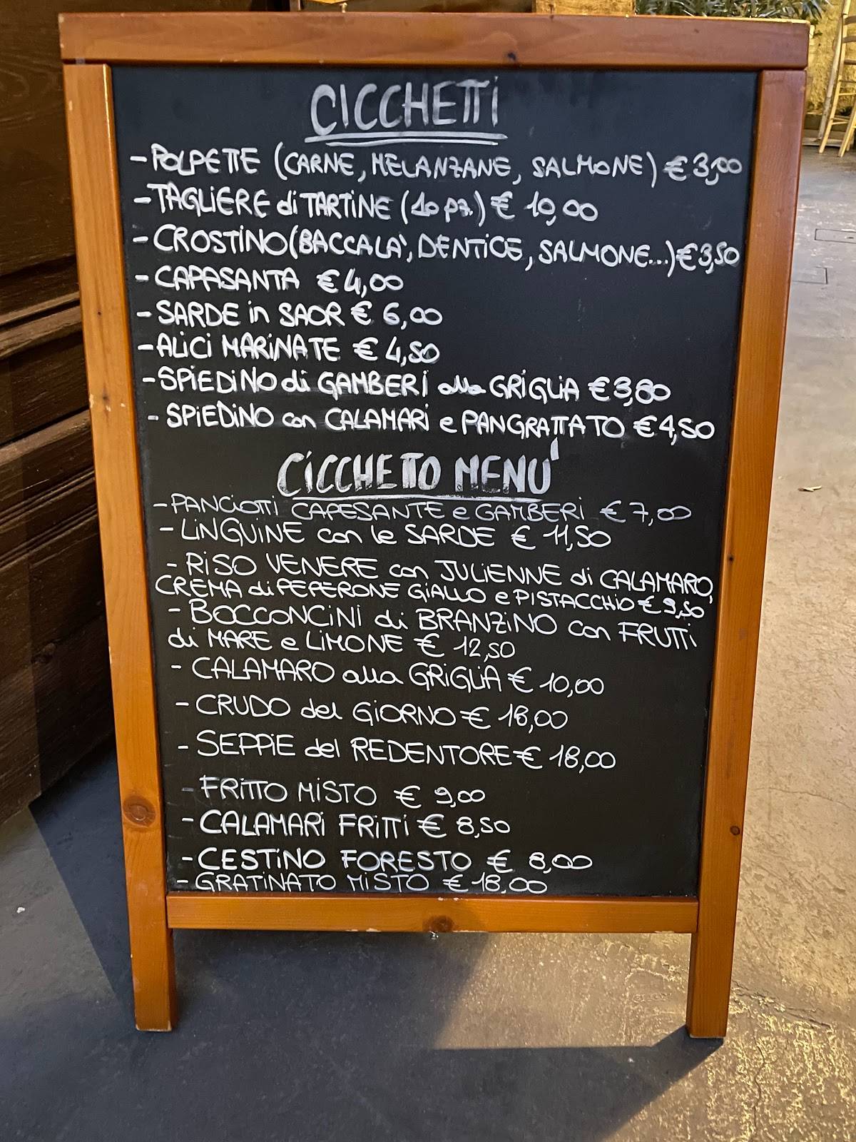 Menu Da Il Bacaro Foresto Osteria Cicchetteria Veneziana Ristorante