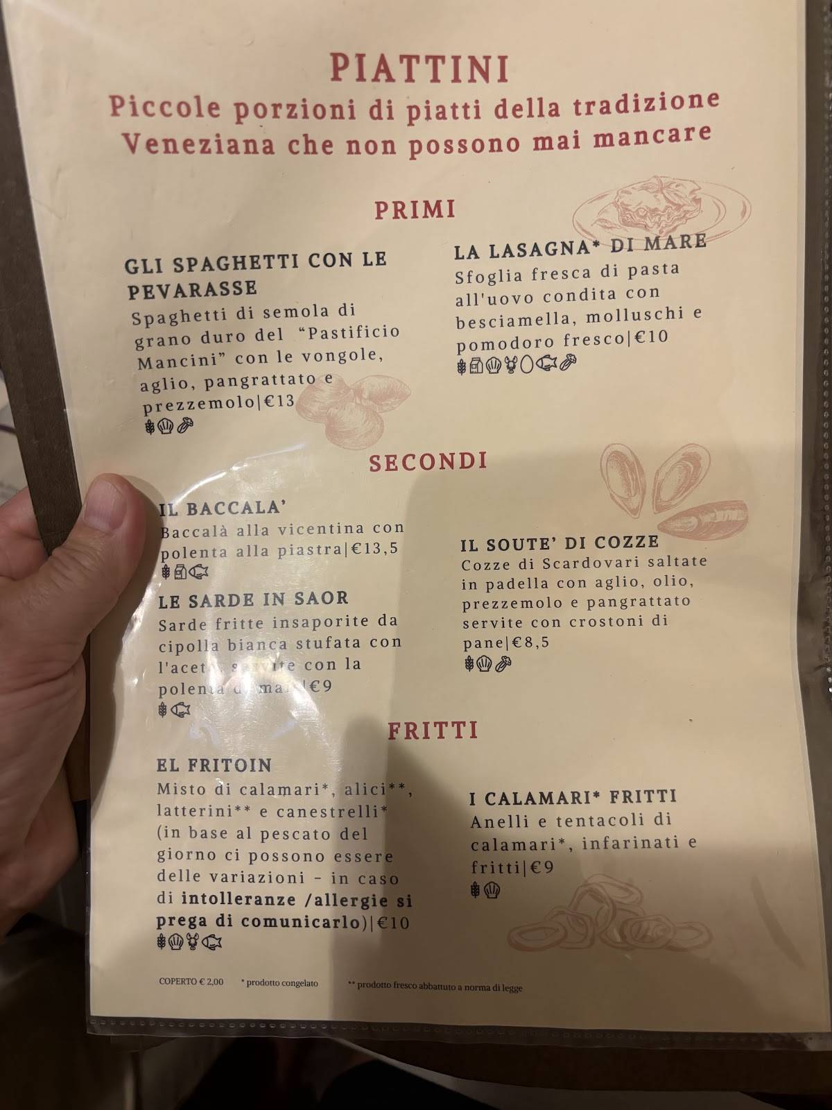 Menu di Il Bacaro Foresto - Osteria Cicchetteria Veneziana 