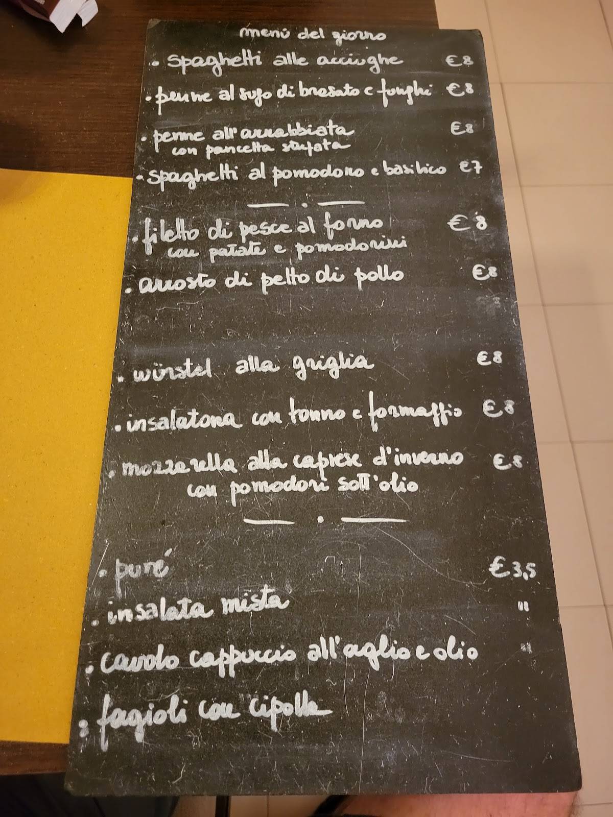 Menu di "Il Bianco", Ristorante, Bar 