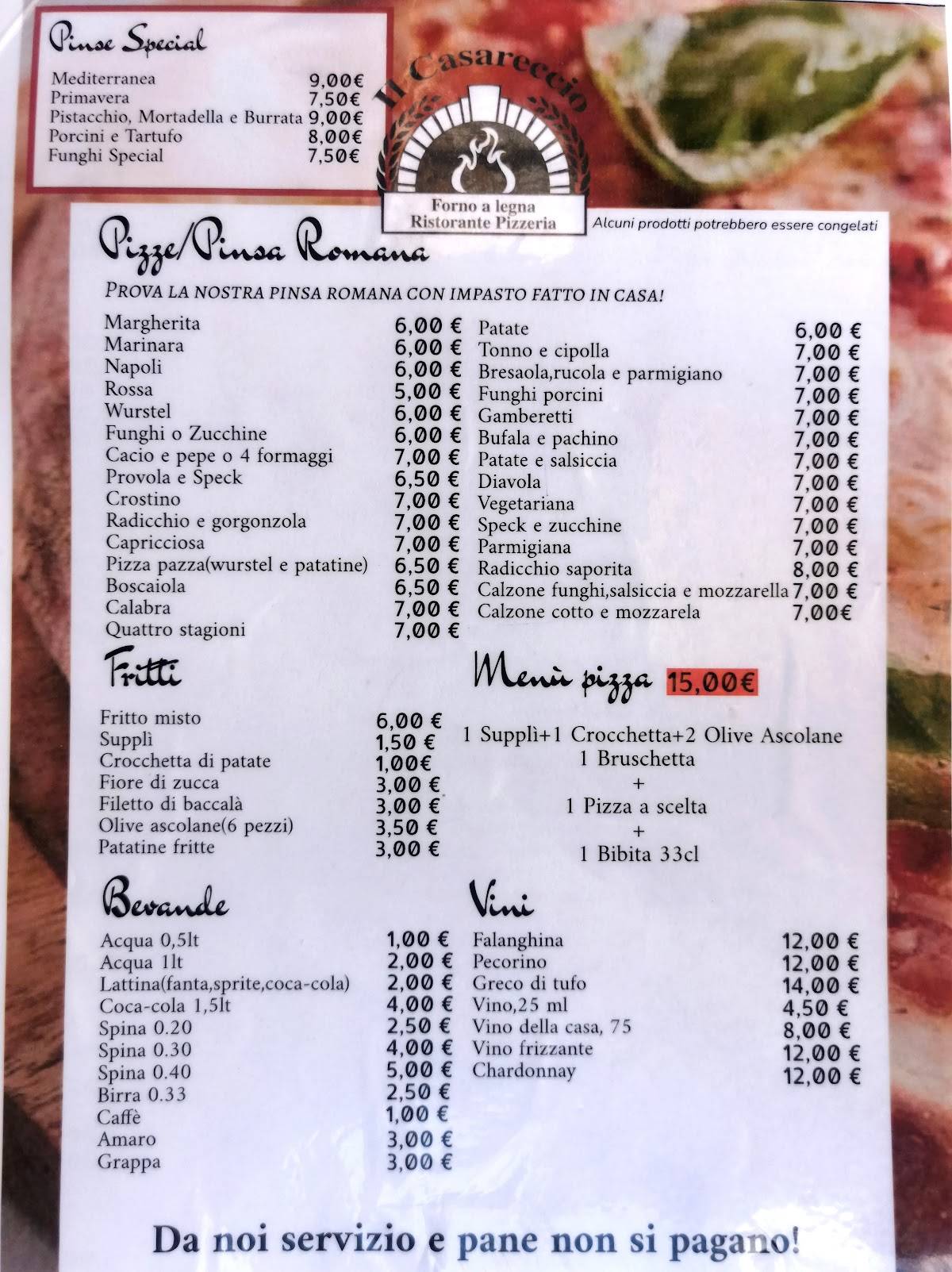 Menu di Il Casareccio 
