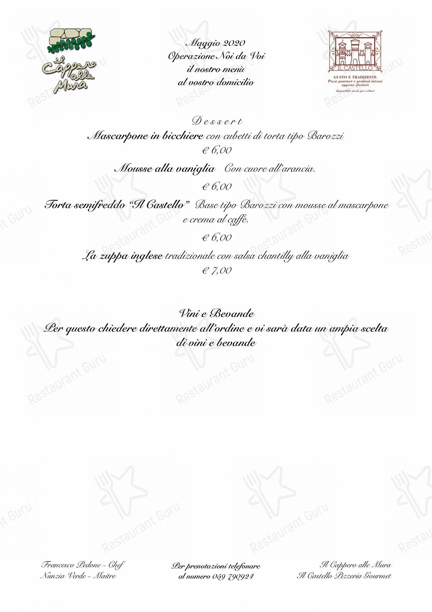 Menu di Ristorante Il Castello - Takeaway Menu