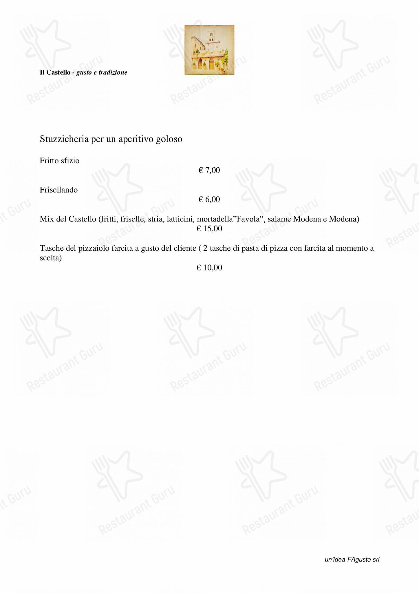 Takeaway Menu per Ristorante Il Castello ristorante