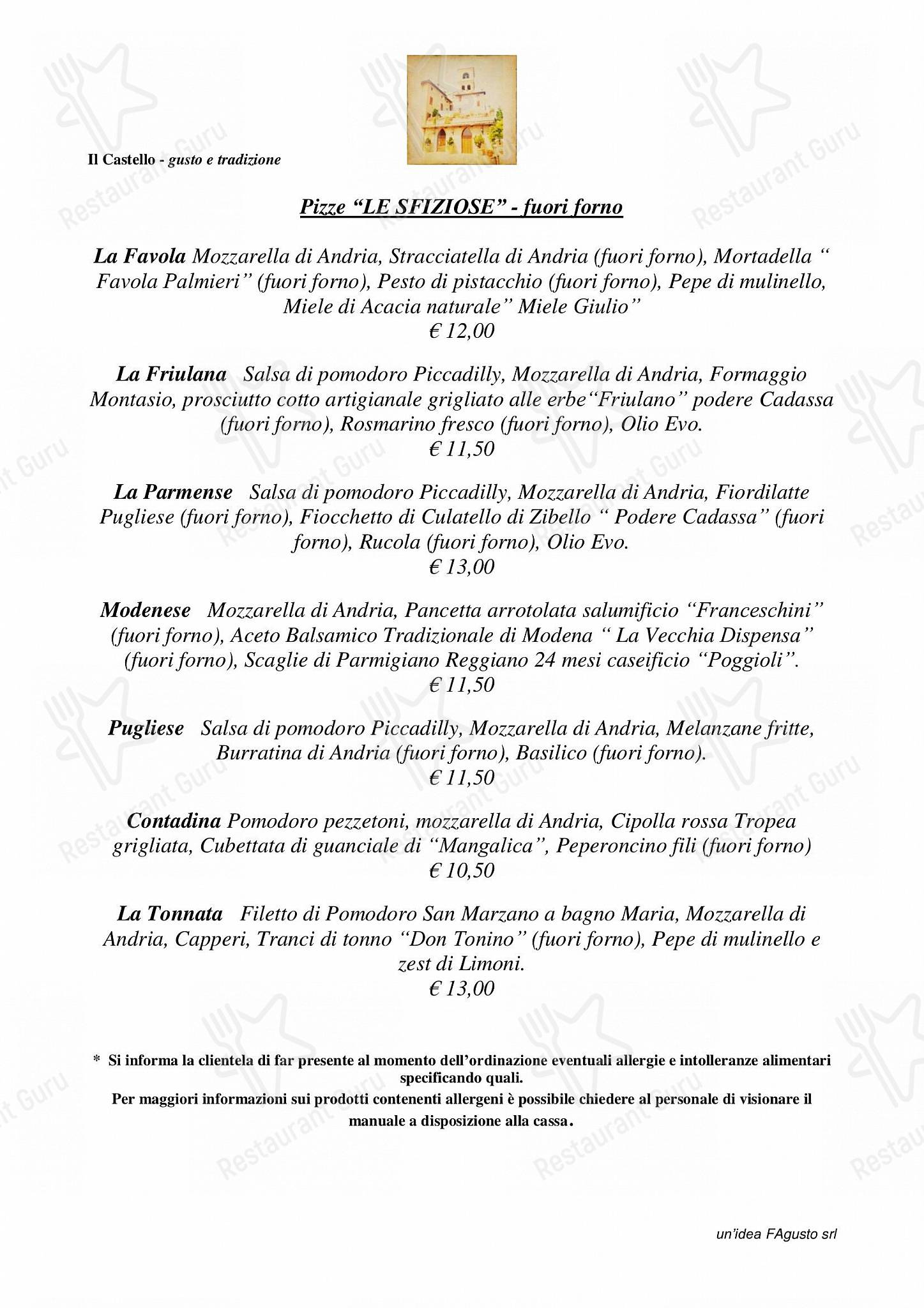 Menu di Ristorante Il Castello - Takeaway Menu