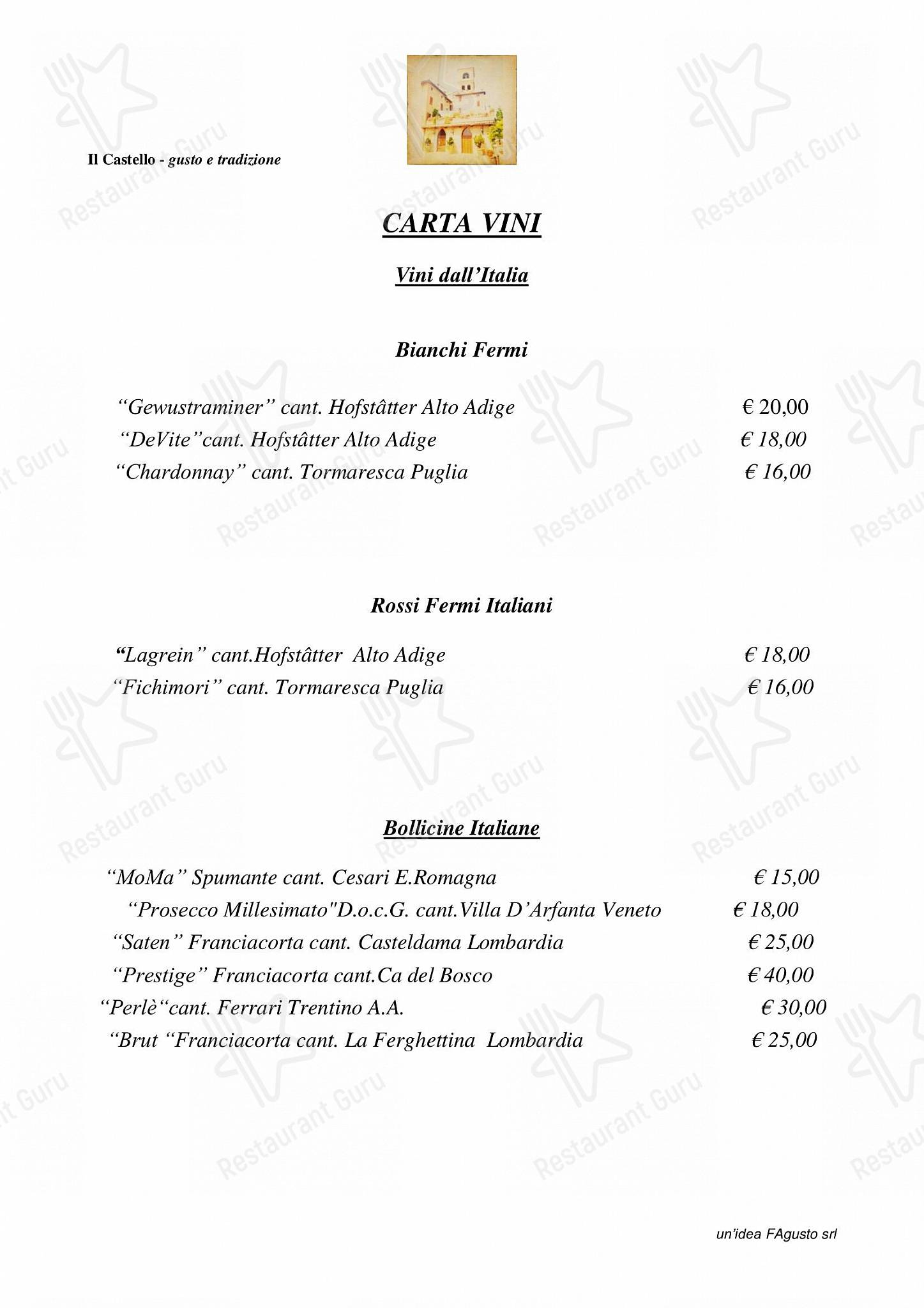 Menu di Ristorante Il Castello - Takeaway Menu