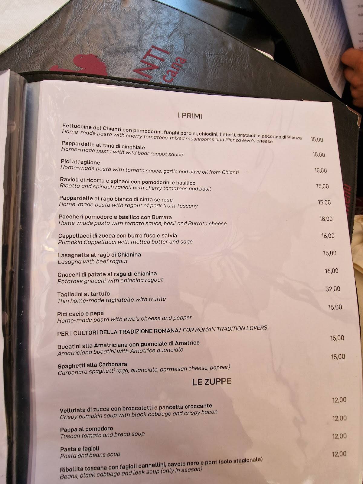 Menu di Il Chianti Osteria Toscana dal 1960 