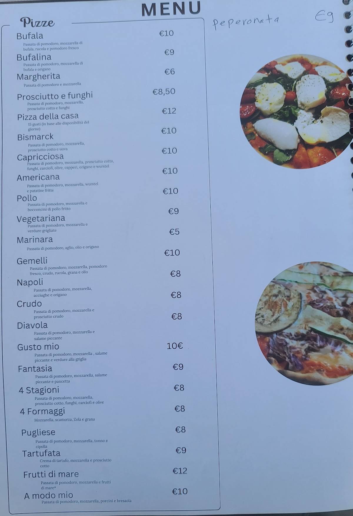 Menu di Il Figlio di Massimo