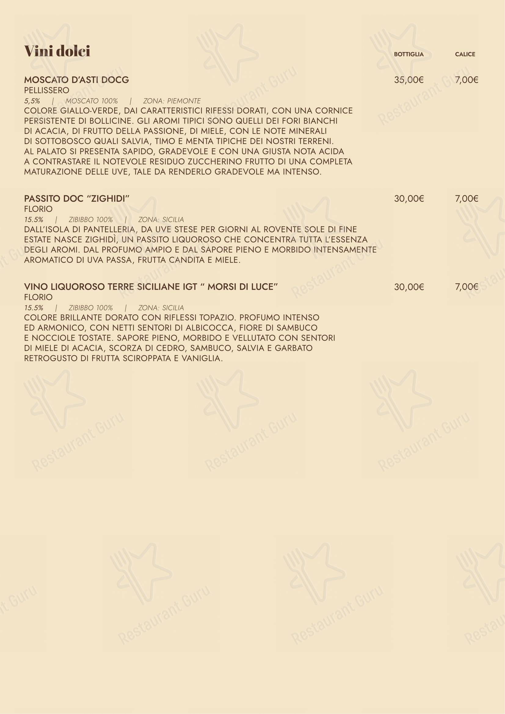 Menu bar per Il Pane di San Saba in Roma