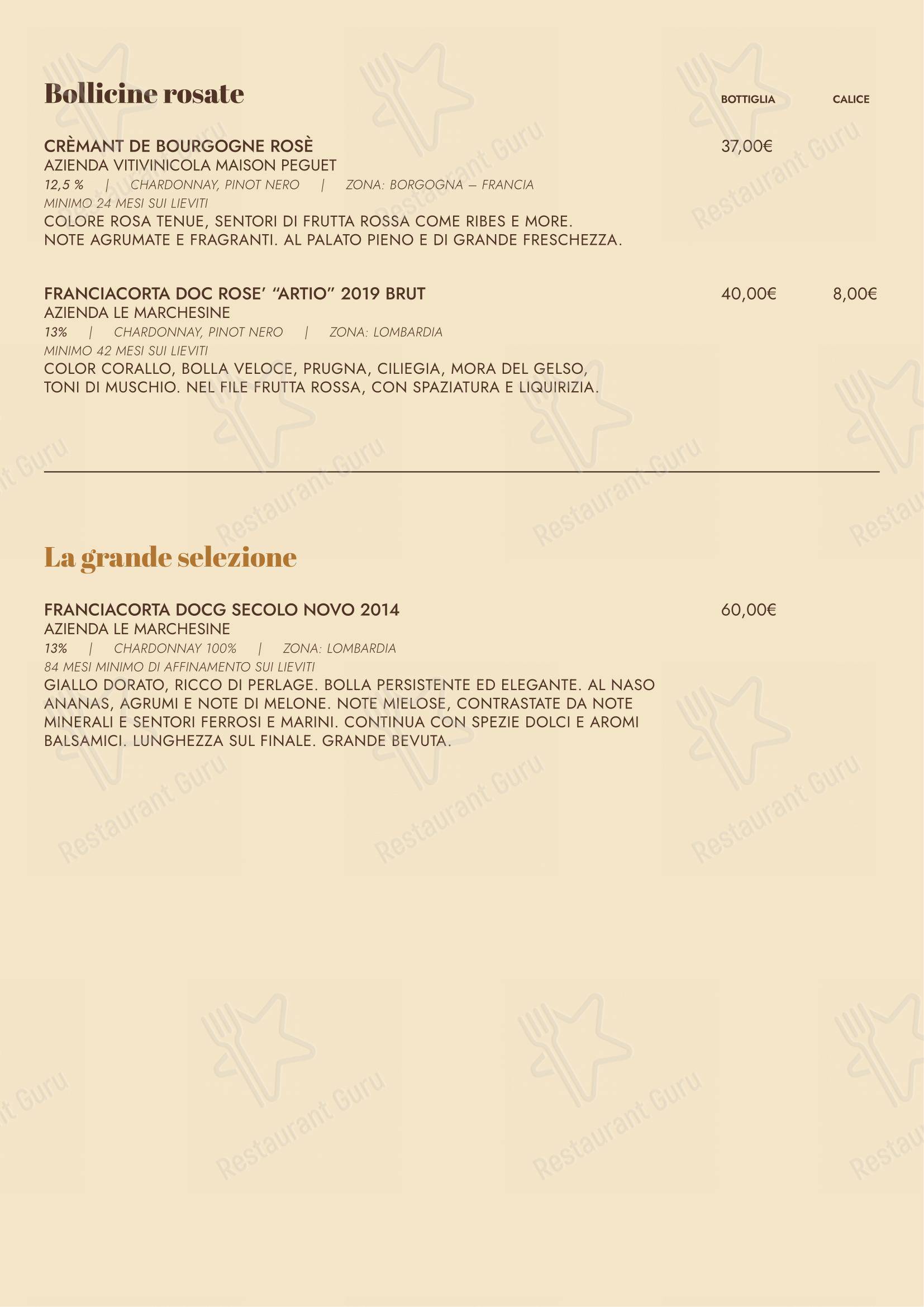 Menu bar per Il Pane di San Saba in Roma