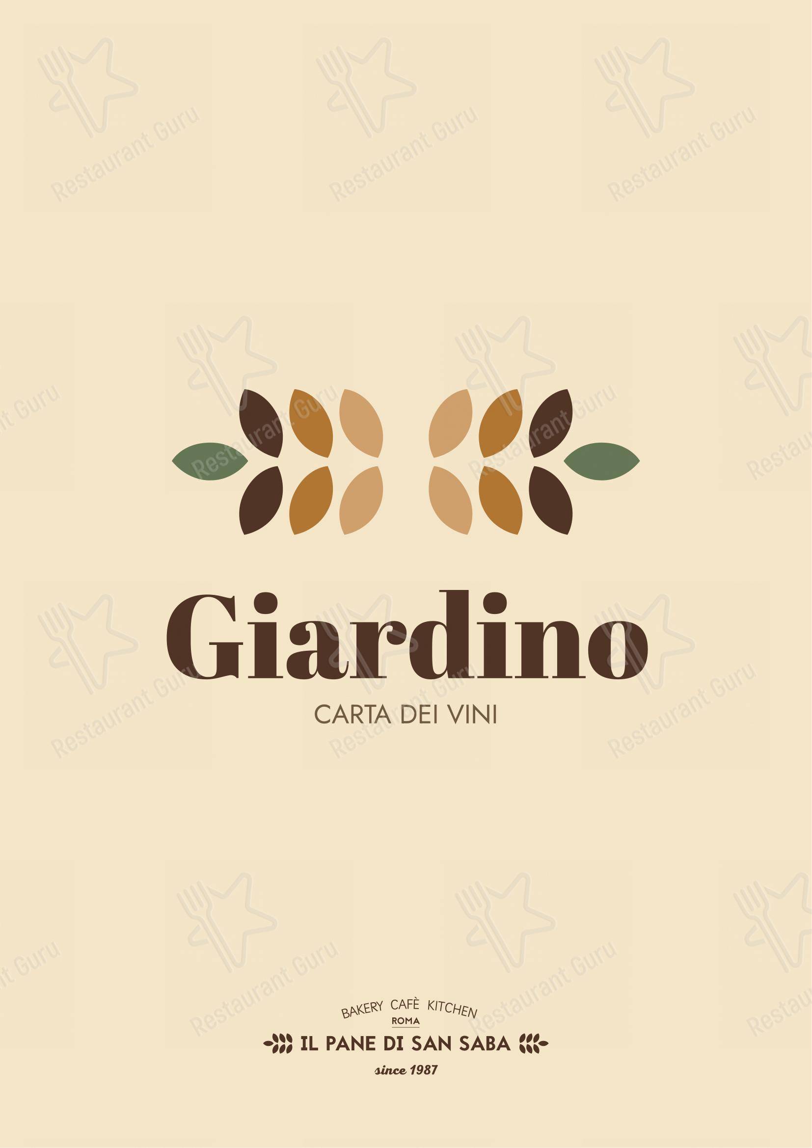 Menu bar per Il Pane di San Saba in Roma