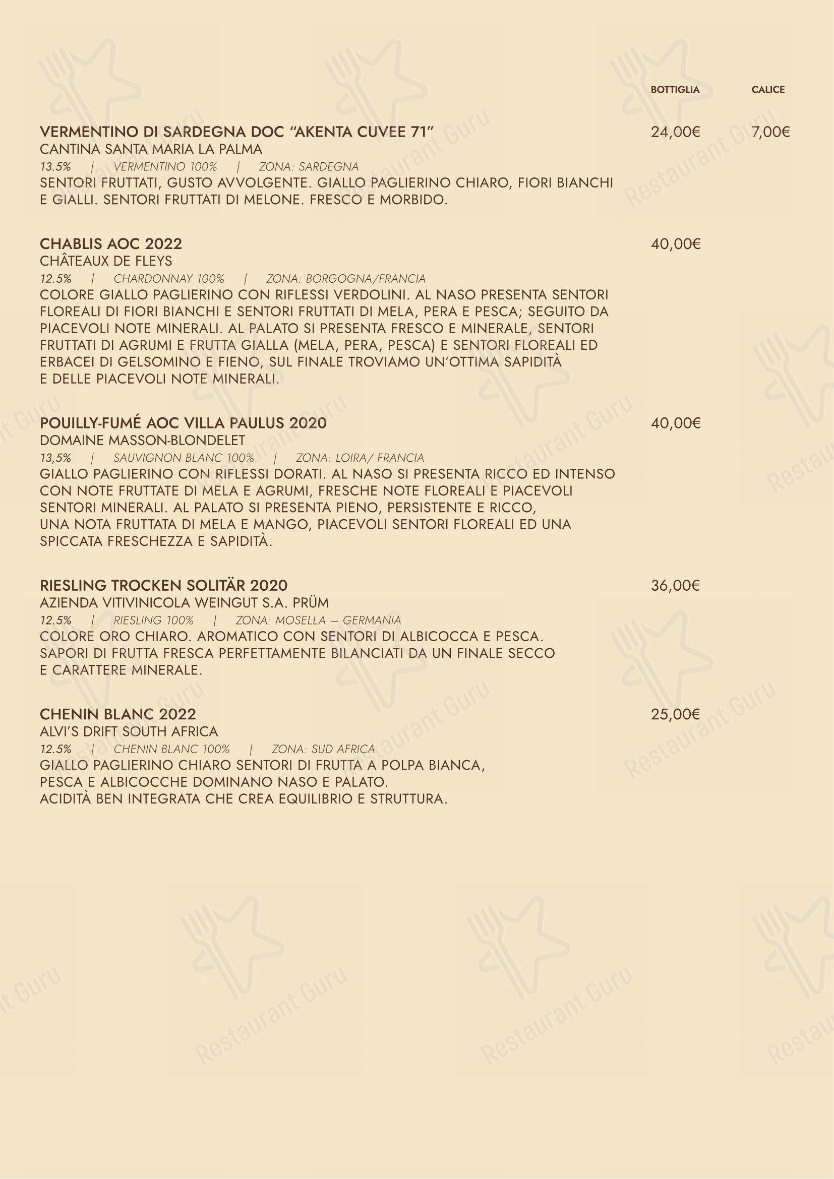 Il Pane di San Saba in Roma - Menu bar